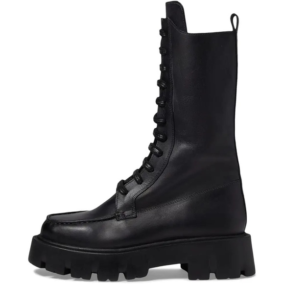 Free People Jones Lug Sole Lace-Up Boot Black Size 7.5 New - Picture 3 of 12